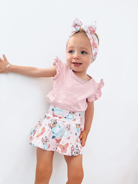 Pink Butterfly Bluey Skirt Bummies & Add Matching Bow 🦋